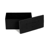 Taburet s úložným prostorem, černá manšestrová látka