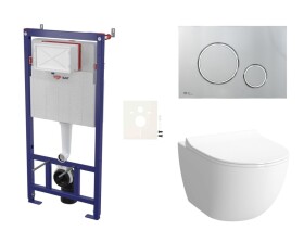 Cenově zvýhodněný závěsný WC set SAT do lehkých stěn / předstěnová montáž + WC SAT Infinitio SIKOSSINF71K SIKOSSINF71K