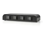 Nedis Přepínač reproduktorů černá / Přepínač reproduktorů / 4 porty / svorky / 4-16 Ohm / 200 W na kanál (ASWI2604BK)