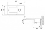 FRANKE - Basis Fragranitový dřez BFG 611-86, 86x50 cm, bílá-led 114.0494.912