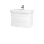 Dřevojas - Koupelnová skříňka SOLO SZZ 60 - N01 Bílá lesk / Úchytka T05 / L01 Bílá vysoký lesk 21835F