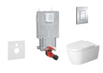 GROHE - Uniset Set předstěnové instalace, klozetu a sedátka ME by Starck, Rimless, SoftClose, tlačítka Skate Cosmo, chrom 38643SET-KM