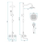REA - Sprchový set BERGAMO antique bronze REA-P5002