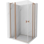 MEXEN/S - Mist L Duo sprchový kout dveře křídlové 115 x 105, transparent, měď kartáčovaná 8A4L-115-105-65-00