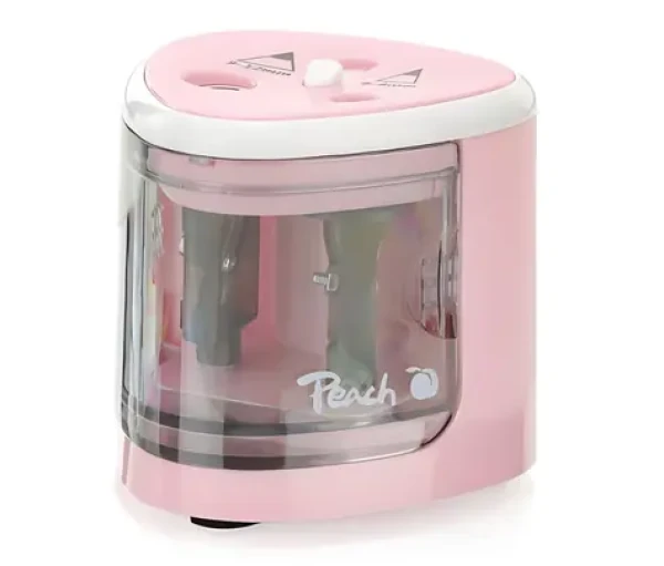 Peach PO102 růžová / Elektrické ořezávátko / 4x AA baterie / Dětský zámek (511118)
