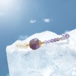 Náramek Joacinta, ametyst, sladkovodní perly a perleťové korálky, Fialová 16 cm + 4 cm (prodloužení)