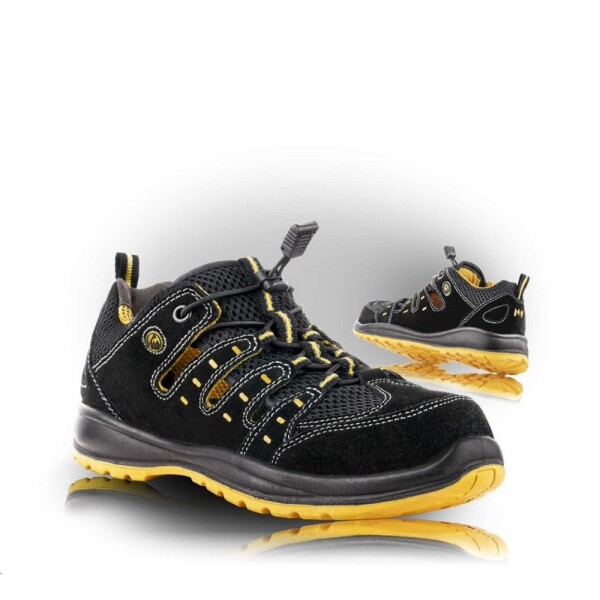 VM Obuv Obuv MEMPHIS S1 ESD bezpečnostní celokožený sandál s ocelovou tužinkou 41 černo-žlutá