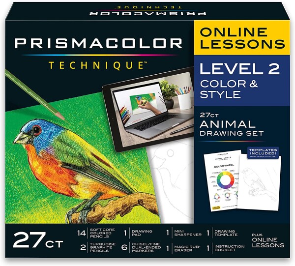 Prismacolor, ?2154318, Prismacolor Technique, level 2, Animal Drawing Set, 27 ks