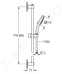 GROHE - Vitalio Comfort Set sprchové hlavice, tyče a hadice, 2 proudy, chrom 26931001