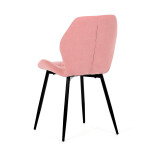 Židle jídelní, růžová látka, černé kovové nohy