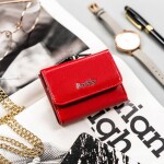 Trendy dámská mini kožená peněženka Haidis, červená