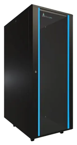 Extralink 37U 19" černá / Stojanový rozvaděč / 600×1000 mm / Skleněné dveře / Nosnost 1200 kg (EX.11403)