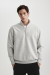 DEFACTO Oversize Fit Zippered Polo Neck Sweatshirt