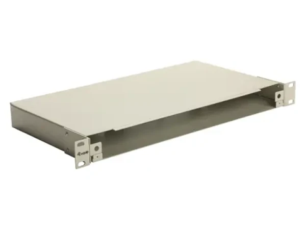 Equip 19" optická spojovací skříň šedá / Spojovací box / 1U / ocel / bez čelního panelu / max. 48 vláken (337112)