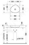 DURAVIT - Cape Cod Asymetrická umyvadlová mísa 500x405 mm, DuraCeram, WonderGliss, bílá 23395000001