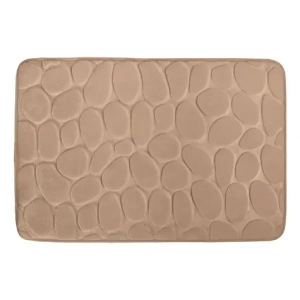 MSV PEBBLES koupelnová předložka 40 x 60 cm cappuccino / Polyester, PU pěna / Protiskluzová