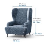 Bielastické potahy VENEZIA modrá křeslo ušák (š. 60 - 110 cm)