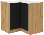 Dolní rohová kuchyňská skříňka Modena 90/90 cm, dub artisan/černá