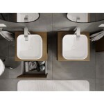 MEXEN/S - Rivel koupelnová skříňka pod umyvadlo 50 cm s deskou, 1 šuplík, reliéf , ořech 91A20-05047-1-BFC86