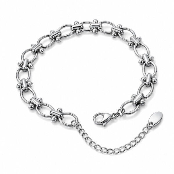 Trendy náramek Flavia - chirurgická ocel, Stříbrná 16 cm + 5 cm (prodloužení)