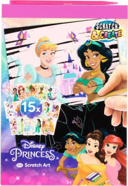Kniha vyškrabávacích obrázků Disney Princezny A5