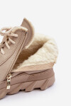 Ocieplané Kožené Boty Dámské Na Platformě Bežové Lemar Jevette 37