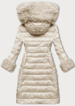 Dámský péřový kabát v perleťové barvě se zapínáním na knoflíky (5M3160/1-281) odstíny bílé M (38)
