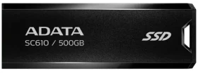 ADATA SC610 500GB černá / SSD / Externí / čtení: 550MBps / zápis: 500MBps / USB-A 3.2 Gen 2 (SC610-500G-CBK/RD)
