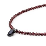 Korálkový náhrdelník Luz - keshi perla, granát, stříbro 925/1000, Červená 40 cm + 3 cm (prodloužení)