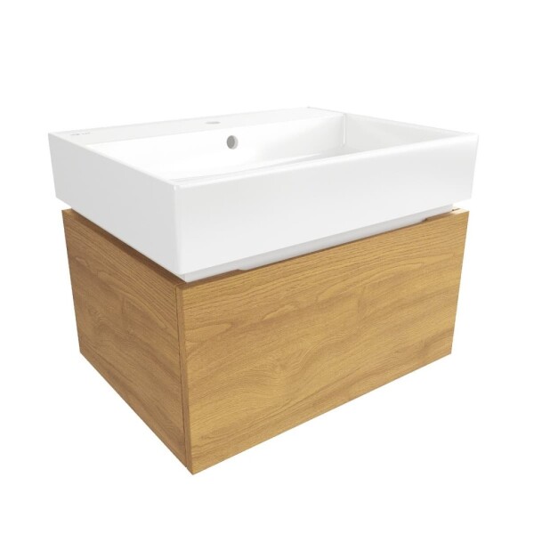 Koupelnová skříňka s umyvadlem SAT Feel 60x30x46 cm medový dub mat SATFEEL60DMU2 SATFEEL60DMU2