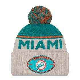 New Era Pánská zimní čepice Miami Dolphins NFL Historic 2024 Sideline Sport Knit