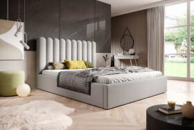 FRONTI Postel MODEL 13 160x200 světlešedá - MAGIC VELVET 2240