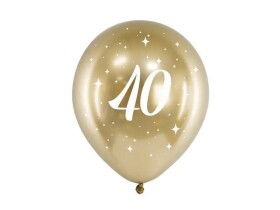PartyDeco balónky zlaté lesklé 40 (6 ks)