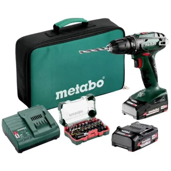 Metabo 602207930 / Aku set / vrtací šroubovák s bateriemi a příslušensktvím / 18V / 48Nm / 2x Aku (602207930)