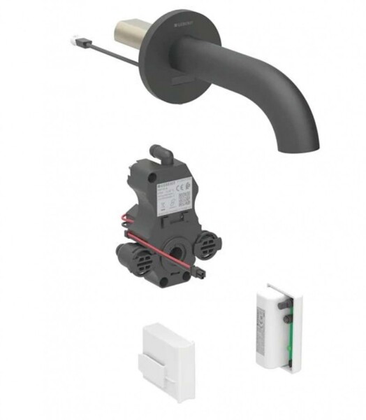 GEBERIT - Piave Elektronický umyvadlový ventil pod omítku, napájení z generátoru, easy to clean, matná černá 116.285.14.1
