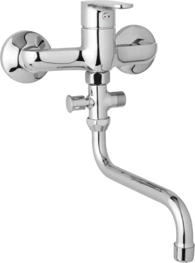 JB Sanitary Nástěnná umyvadlová a sprchová baterie TIRA, rozteč 150 mm, bez příslušenství, trubkové ramínko 200 mm D10 36 30