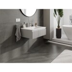 MEXEN/S - Rivel koupelnová skříňka 70 cm s umyvadlem Otis, 1 šuplík, reliéf , šedá mat/bílá mat 91A20-07023-1-BF62-W18M01