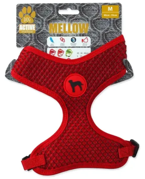 Active Dog Postroj Mellow M červená / Pro malé a střední psy / 1,5x40-55 cm (0904-92243)