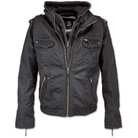 Brandit Bunda Black Rock Hooded Leather černá L