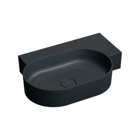 OMNIRES - OVO M+ umyvadlo na desku/závěsné - pravé, 64 x 44 cm, black lava mat; OVO645UWPBLV