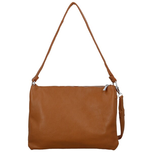 Stylová dámská koženková crossbody kabelka Cindra, hnědá