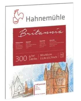 Hahnemühle Skicák Britannia Watercolour Cold Pressed Matt 30x40cm/12 listů/300 g (10628981)