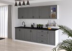Kuchyňská linka 260 cm Stilo 3 Barva korpusu: Bílá, Barva dvířek: Dust Grey