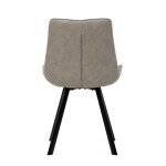 Židle jídelní, béžová látka v dekoru broušené kůže, černý kov