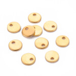 Přívěsek z nerezové oceli pro gravírování - zlatý - placička - 6 x 6 x 0,8 mm - 1 ks