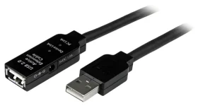 StarTech Aktivní prodlužovací kabel USB 2.0 černá / Kabel USB / A-M - A-F / 10 m (USB2AAEXT10M)
