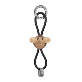 Kay Bojesen Dřevěná klíčenka Monkey Silver, černá barva, dřevo