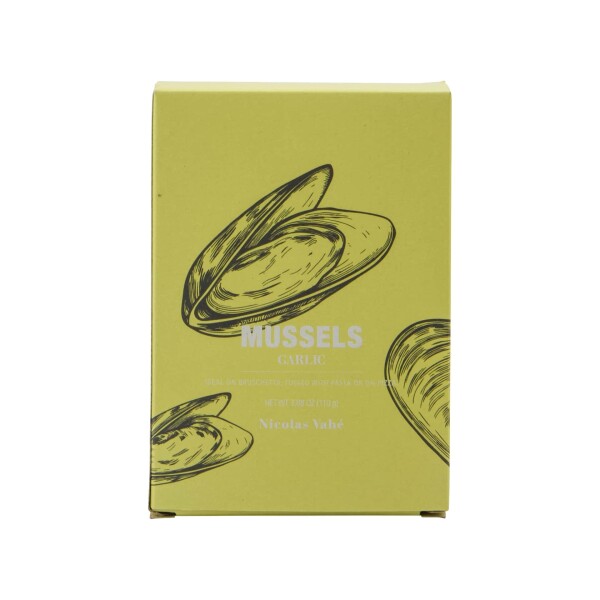 Nicolas Vahé Modré slávky v oleji s česnekem 110 g, žlutá barva, kov