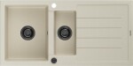 MEXEN - Andres granitový dřez s odkapávačem 1000 x 500 mm, béžová, černý sifon 6515101510-69-B
