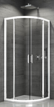 SanSwiss TOPR500900407 Sprchový kout čtvrtkruhový 90×90 cm, bílá/sklo